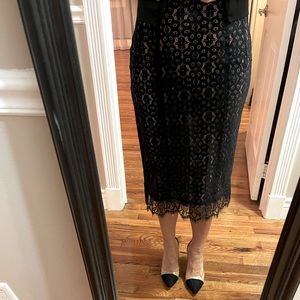 Eva Mendes black lace pencil skirt, size 8.